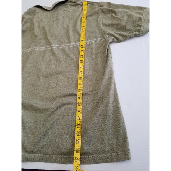 Izod Golf Cotton Cool-FX Polo Shirt Mens Sz Medium Olive Short Sleeve Collared - Picture 6 of 12